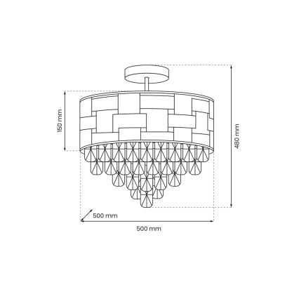 Lustr na tyči LUXURIA 9xE14/40W/230V zlatá