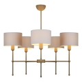 Lustr na tyči MADELA 5xE14/40W/230V bílá/béžová