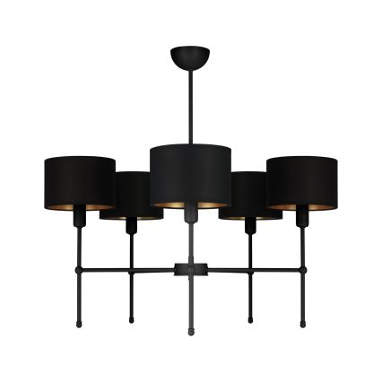 Lustr na tyči MADELA 5xE14/40W/230V černá