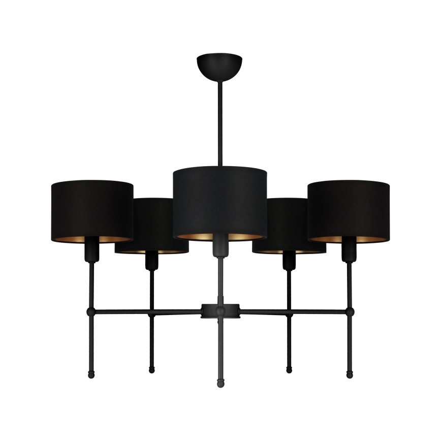 Lustr na tyči MADELA 5xE14/40W/230V černá