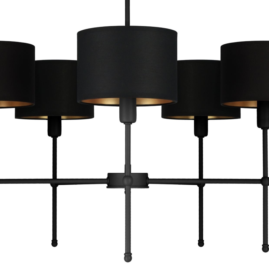 Lustr na tyči MADELA 5xE14/40W/230V černá
