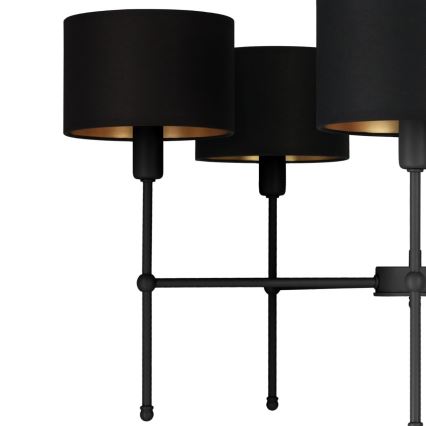 Lustr na tyči MADELA 5xE14/40W/230V černá