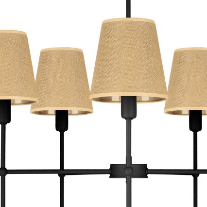 Lustr na tyči MADELA 5xE14/40W/230V juta/černá