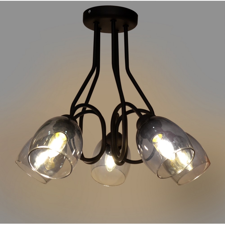 Lustr na tyči MARIETTA 5xE27/15W/230V
