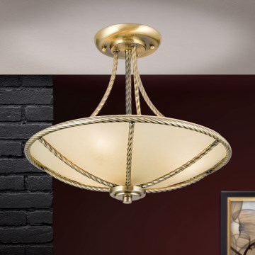 Lustr na tyči MAURO 3xE27/60W/230V pr. 42 cm bronz