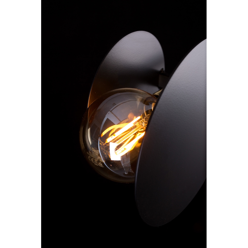 Lustr na tyči MINERVA 2xE27/15W + 2xE14/10W/230V černá