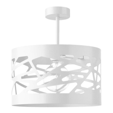 Lustr na tyči MODUL FREZ 1xE27/60W/230V pr. 39 cm bílá