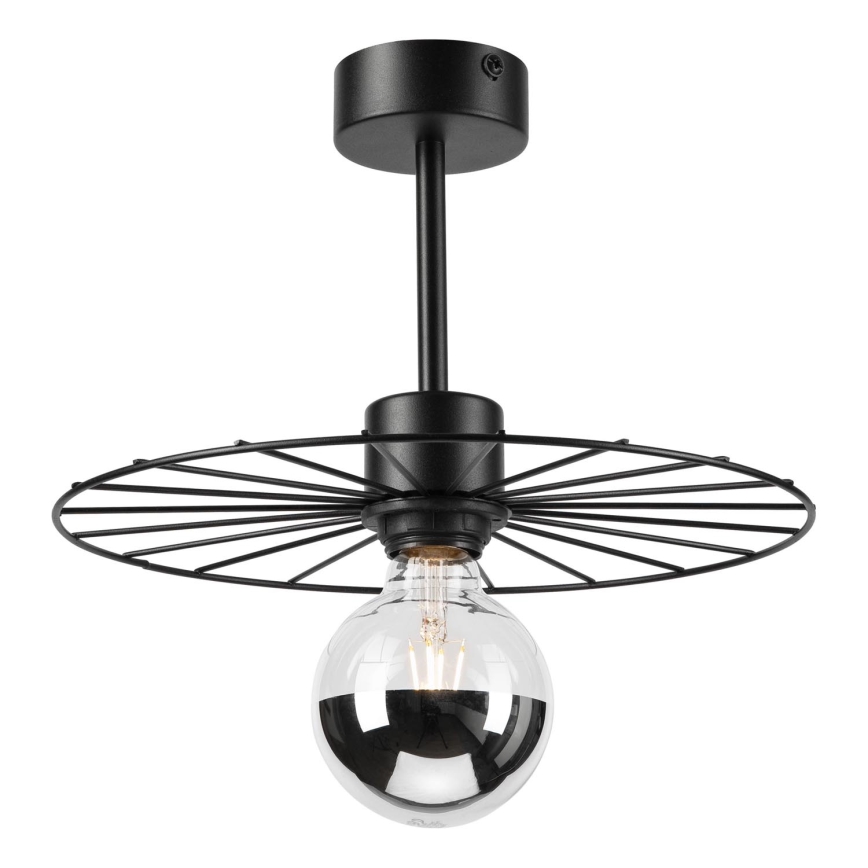 Lustr na tyči MONTANA 1xE27/15W/230V pr. 30 cm černá