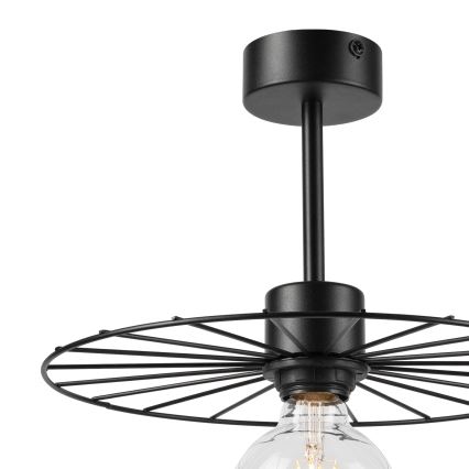 Lustr na tyči MONTANA 1xE27/15W/230V pr. 30 cm černá