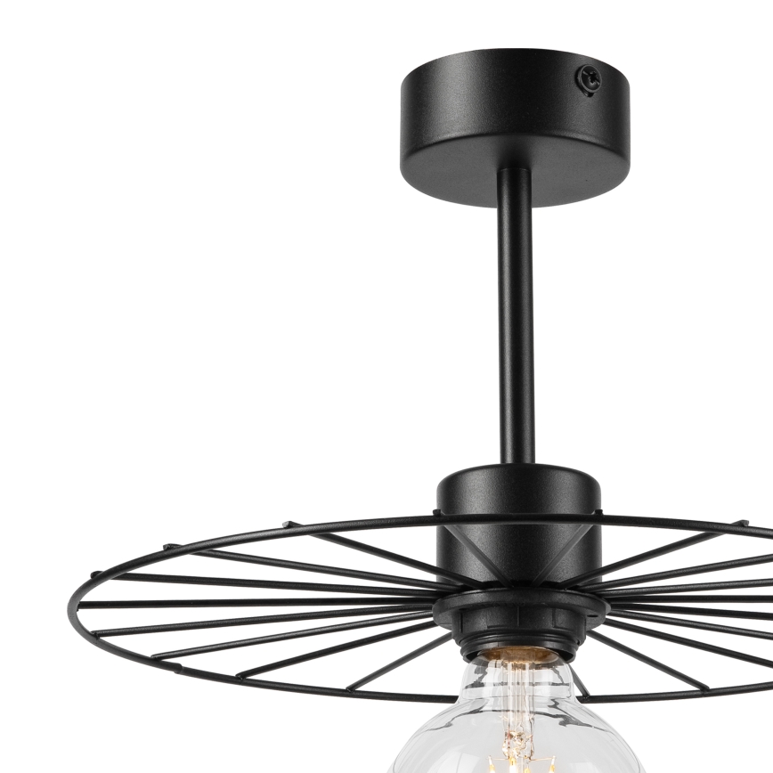 Lustr na tyči MONTANA 1xE27/15W/230V pr. 30 cm černá