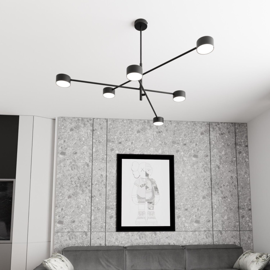 Lustr na tyči NATSU 6xGX53/12W/230V černá