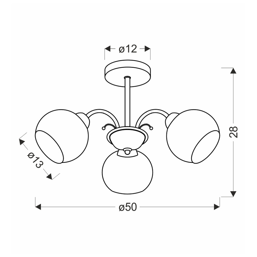 Lustr na tyči NESTOR 3xE27/40W/230V mosaz