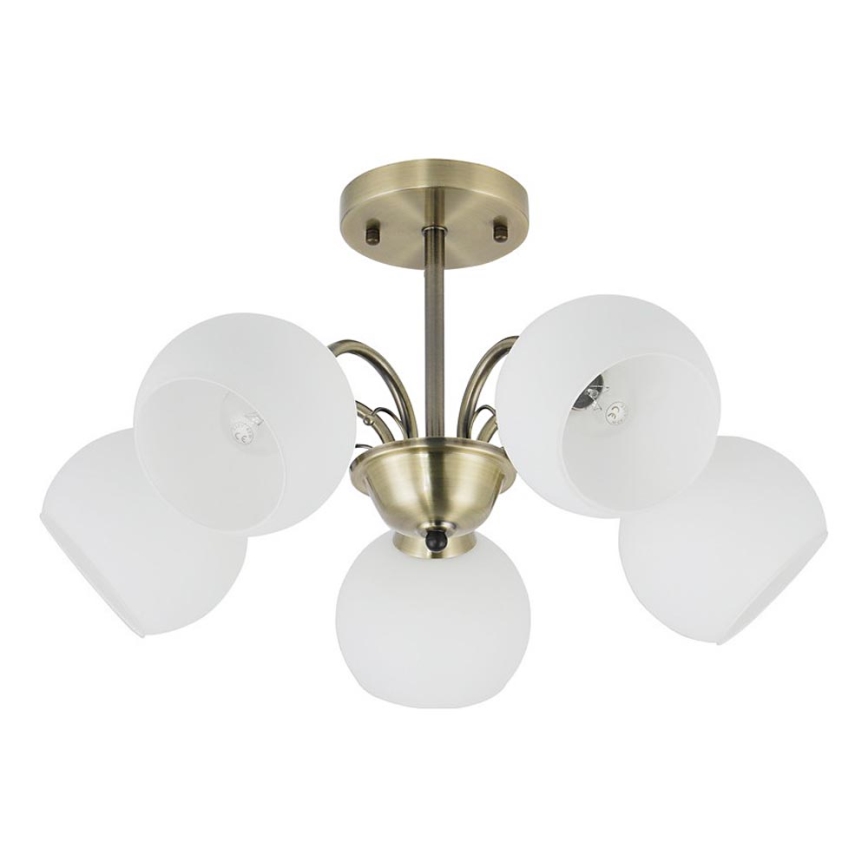 Lustr na tyči NESTOR 5xE27/40W/230V mosaz