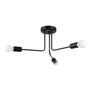 Lustr na tyči NORAH 3xE27/15W/230V černá