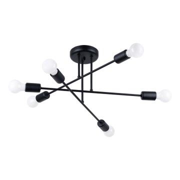 Lustr na tyči NORAH 6xE27/15W/230V černá