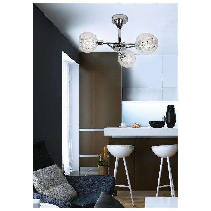 Lustr na tyči OZZO 3xE14/40W/230V