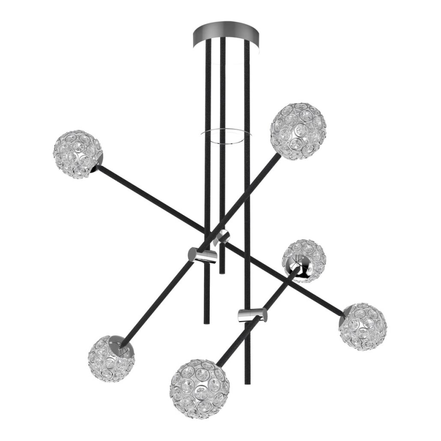 Lustr na tyči PAKSOS 6xG9/5W/230V černá