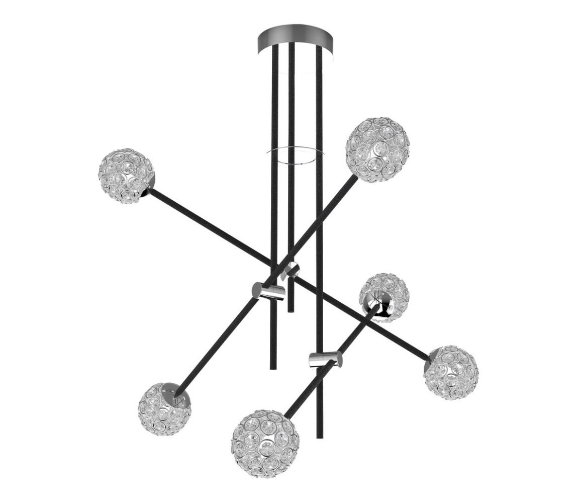  Lustr na tyči PAKSOS 6xG9/5W/230V černá 