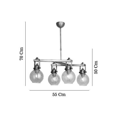 Lustr na tyči POLINO 4xE27/40W/230V bronzová