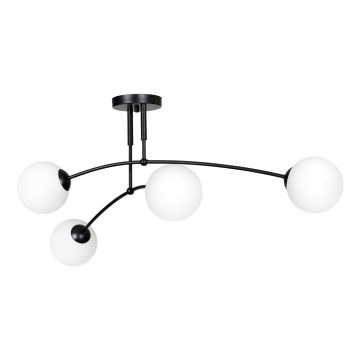 Lustr na tyči PREGOS 4xE14/10W/230V černá