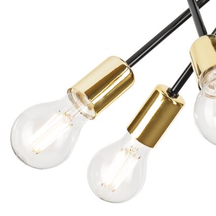 Lustr na tyči PRIYA 5xE27/15W/230V černá