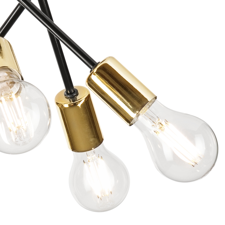 Lustr na tyči PRIYA 5xE27/15W/230V černá