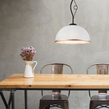 Lustr na tyči RETRO 1xE27/60W/230V černá matná