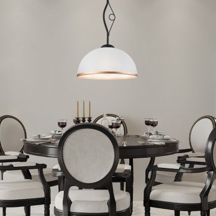 Lustr na tyči RETRO 1xE27/60W/230V černá matná