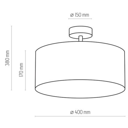 Lustr na tyči RONDO 4xE27/15W/230V pr. 40 cm béžová