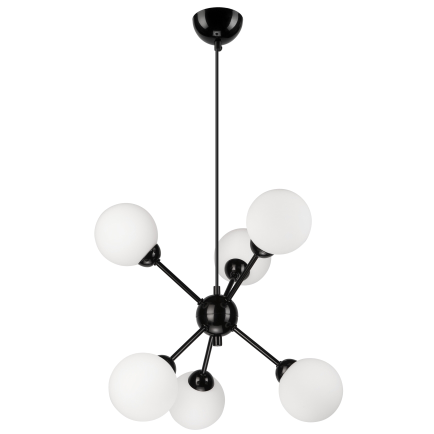 Lustr na tyči RUBBY BALL 6xG9/5W/230V černá