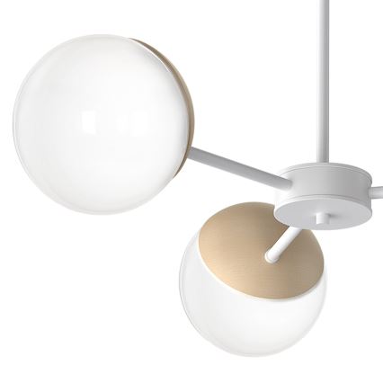 Lustr na tyči SFERA WOOD 3xE14/40W/230V