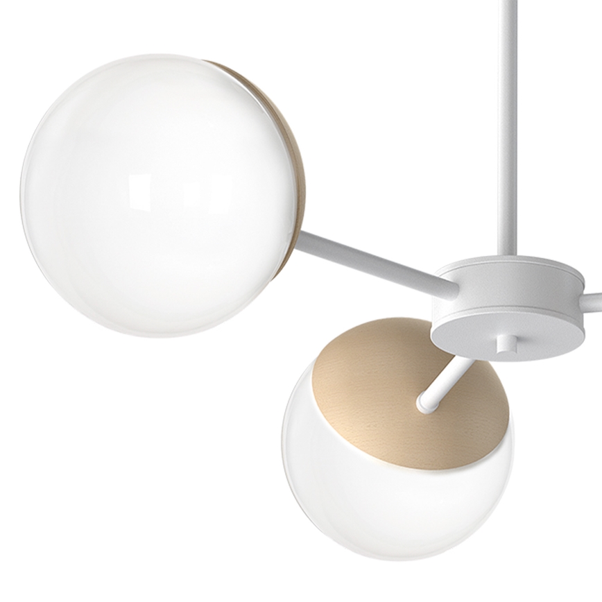 Lustr na tyči SFERA WOOD 3xE14/40W/230V