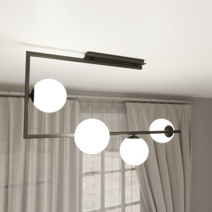 Lustr na tyči SOMA 4xE14/10W/230V černá/bílá