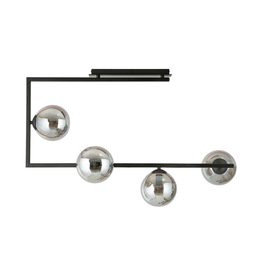 Lustr na tyči SOMA 4xE14/10W/230V černá/šedá