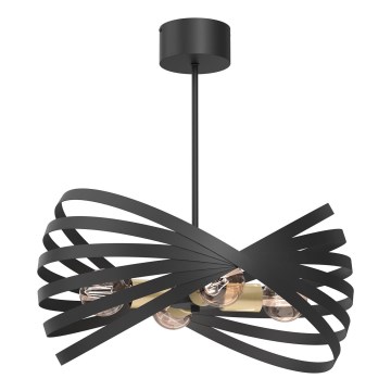 Lustr na tyči SPARKLE 4xE27/15W/230V černá/zlatá