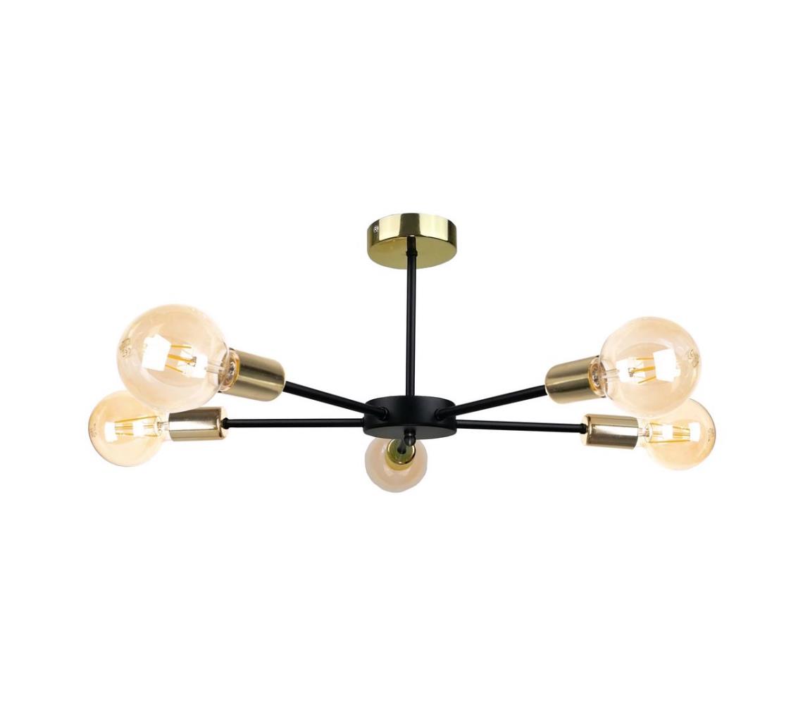 Namat Lustr na tyči SUNA 5xE27/60W/230V černá/zlatá NA0252