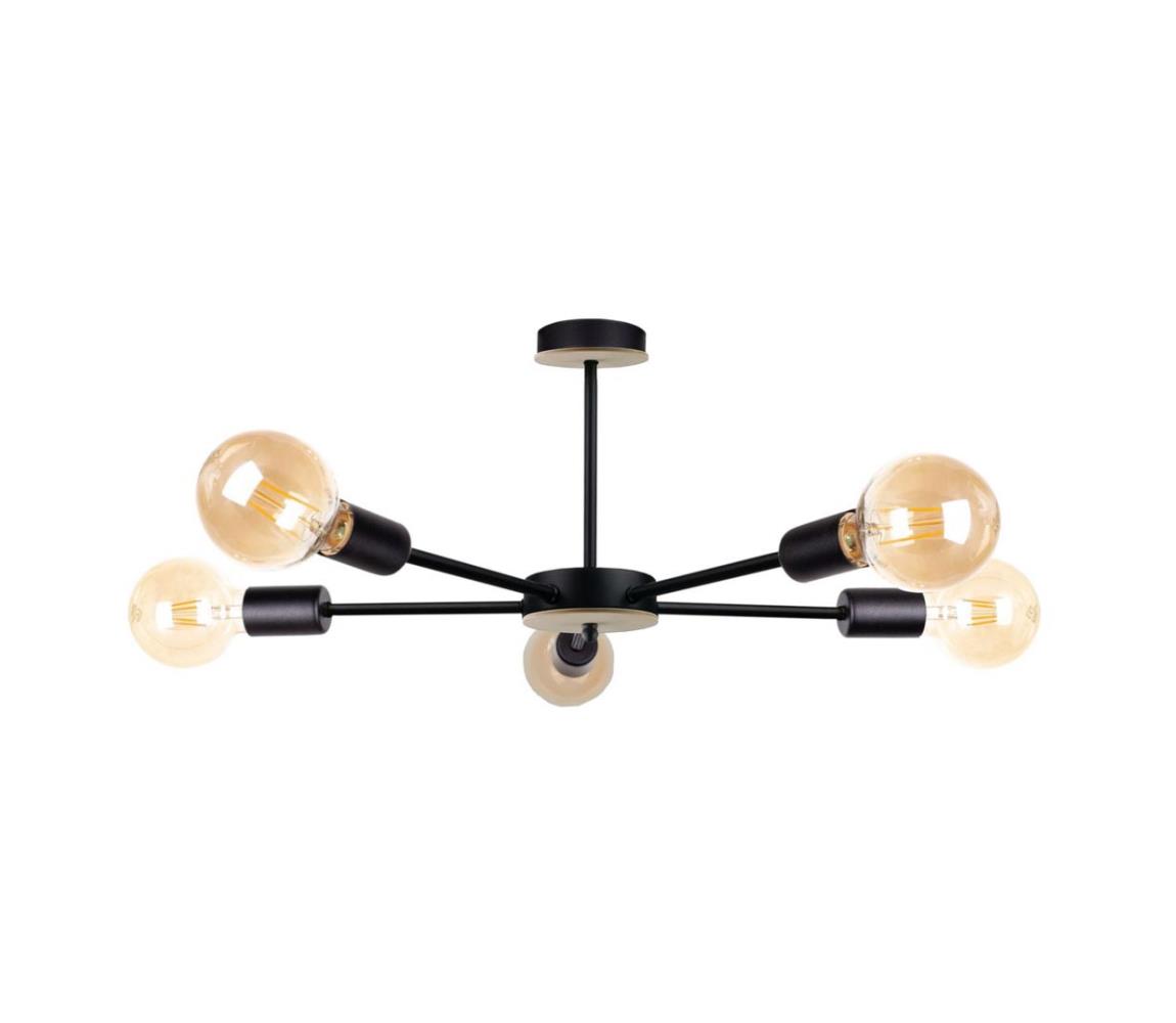 Namat Lustr na tyči SUNA WOOD 5xE27/60W/230V černá/hnědá NA0254