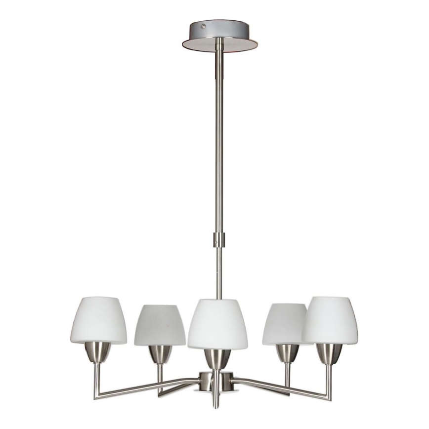 Lustr na tyči TOGO 5xG9/40W/230V matný chrom/bílá