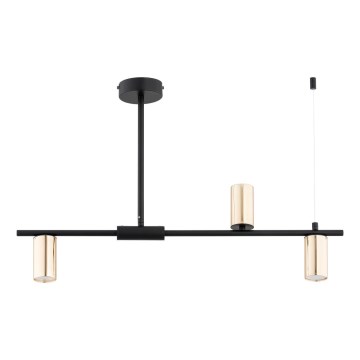 Lustr na tyči URANOS 3xGU10/10W/230V černá/zlatá