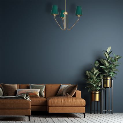 Lustr na tyči VICTORIA 3xE27/60W/230V zelená