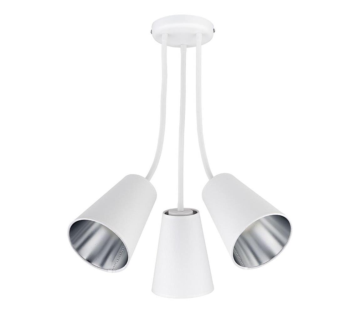 TK Lighting Lustr na tyči WIRE 3xE27/15W/230V bílá/stříbrná TK3241