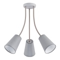 Lustr na tyči WIRE GRAY 3xE27/60W/230V