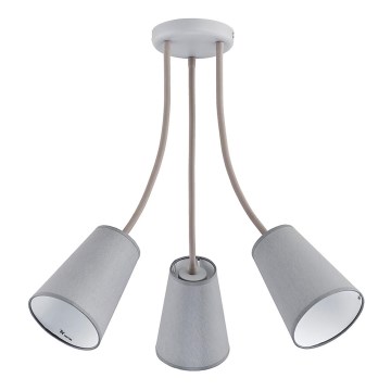 Lustr na tyči WIRE GRAY 3xE27/60W/230V