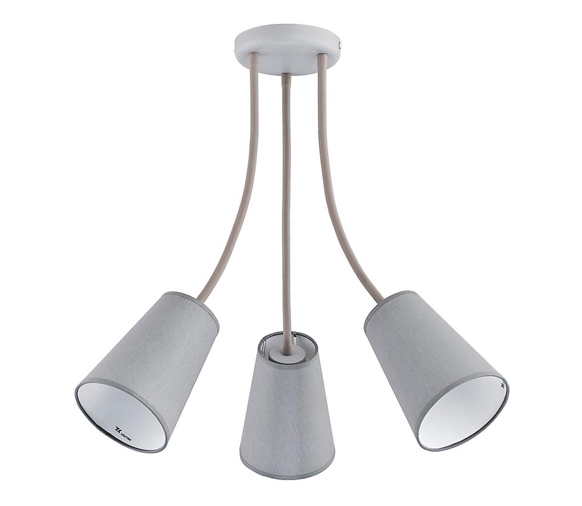 TK Lighting Lustr na tyči WIRE GRAY 3xE27/60W/230V TK2100