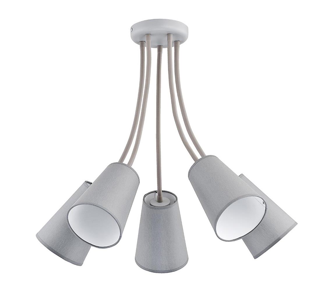 TK Lighting Lustr na tyči WIRE GRAY 5xE27/60W/230V TK2101