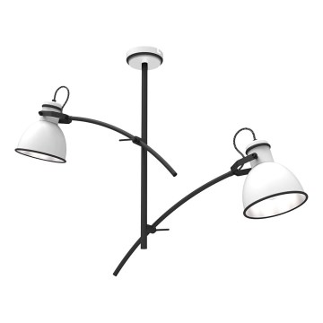 Lustr na tyči ZUMBA 2xE27/60W/230V bílá/černá