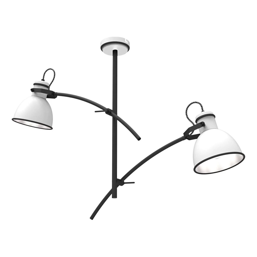 Lustr na tyči ZUMBA 2xE27/60W/230V bílá/černá