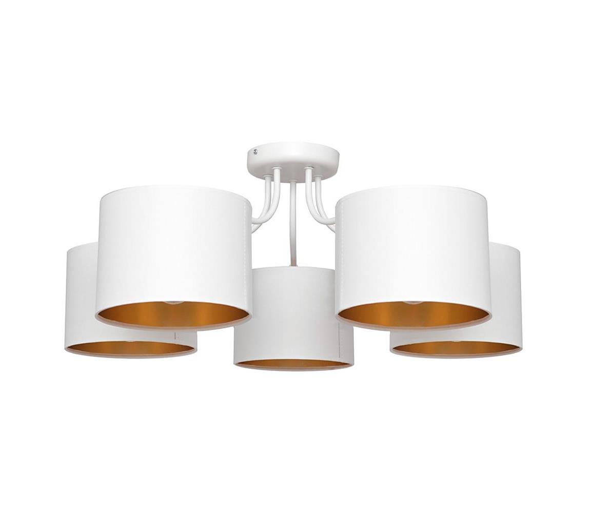 Helam Lustr přisazený ALBA 5xE27/60W/230V bílá/zlatá HE1013