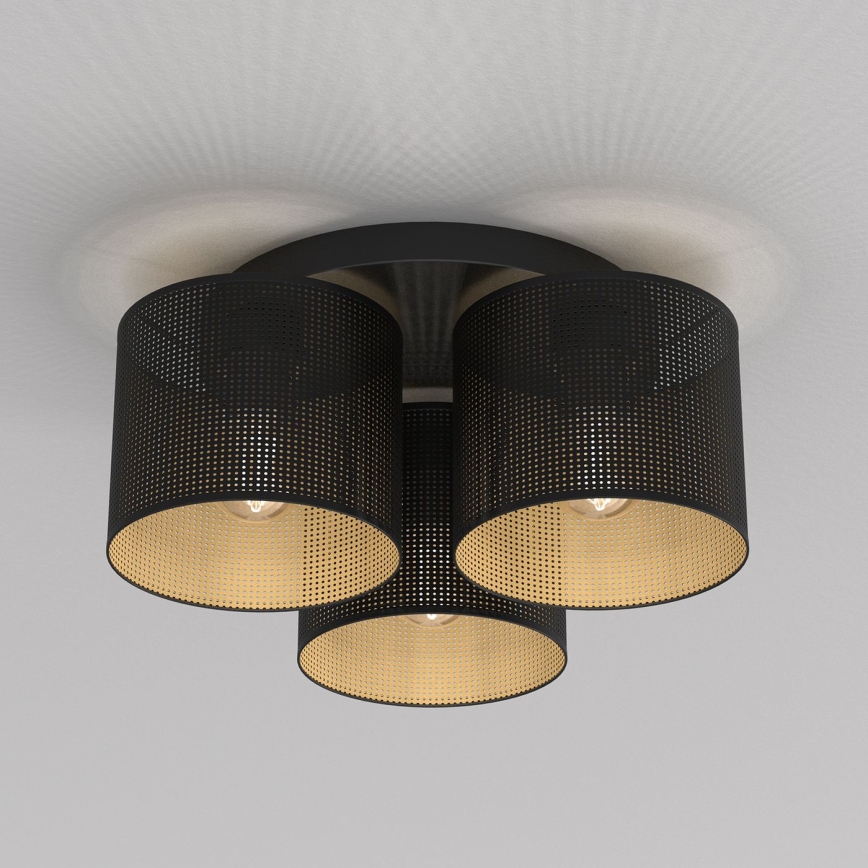 Lustr přisazený LOFT SHADE 3xE27/60W/230V černá/zlatá