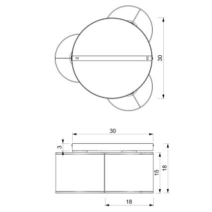 Lustr přisazený LOFT SHADE 3xE27/60W/230V černá/zlatá